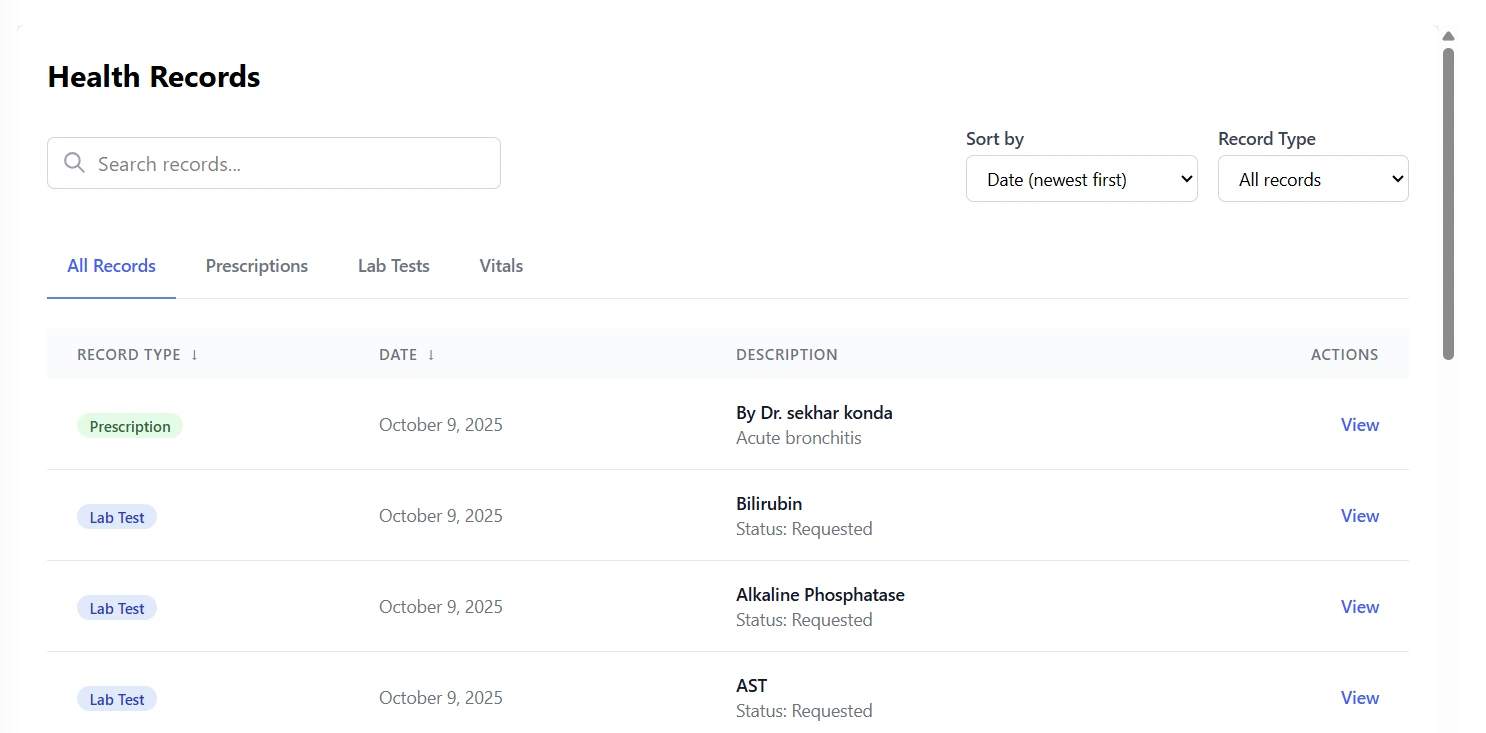 Patient Dashboard & Portal